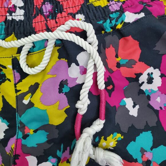 Roxy Womens Mini Swim Shorts Medium Black Multicolor Floral Print Drawstring - Picture 5 of 11